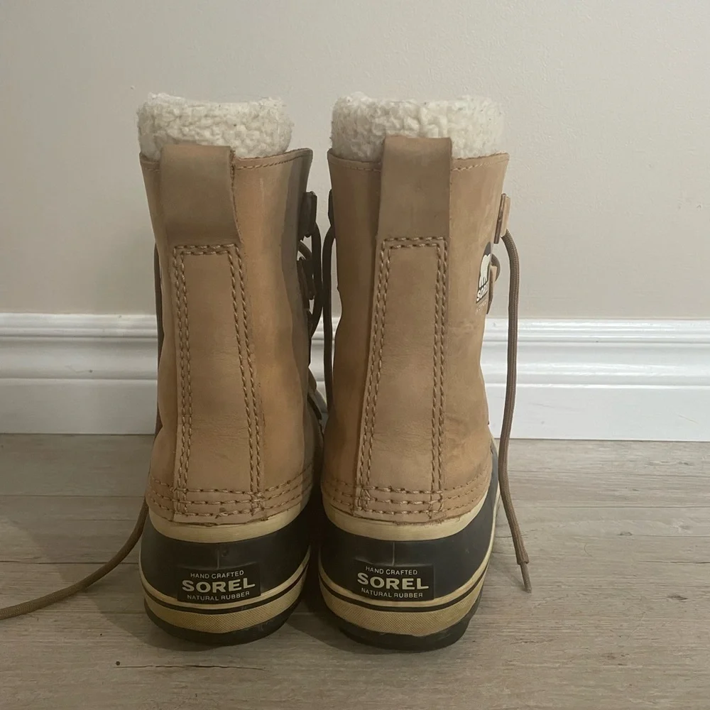 SOREL Beige Winter Boots Sz 7 - Picture 3 of 5